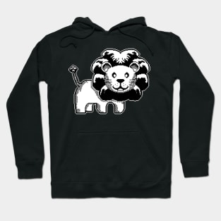 white and black cute lion Hoodie